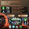 Haudio 10.1 Inch Single Din Car Stereo, Rotatable Touch Screen, Wireless CarPlay & Android Auto, Android 13 Car Radio with Bluetooth GPS Backup Camera