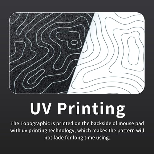 Image of XVX Glass Mousepad for Gaming, Topographic Hard Gaming Mouse pad, Professional Large Mouse Mat 410mm*310mm, Special Glass Surface with Improved Precision and Speed