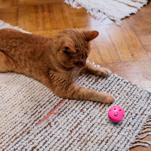Image of Interactive Play Bell Ball for Dogs and Pets |Durable and Attractive 10 cm Ball |Playing and Attractive Bell Ball for Dogs and Puppies (Pink)