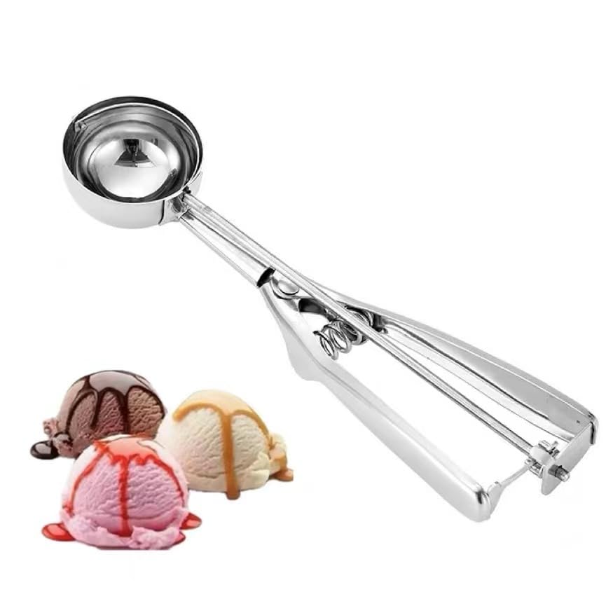 Ice Cream Scoops Fruit Scoop Stainless Steel Cookie Scoop for Ice Cream Meatballs Mellon Balls Mashed Potatoes and Muffins(Medium Size) (5 CM)