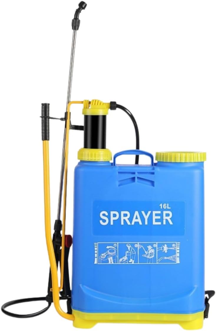 16L Backpack Pressure Sprayer – Manual Garden Sprayer with Adjustable Nozzle, Leak-Proof Tank & Shoulder Straps – Ideal for Lawn, Plants, Pesticides & Fertilizer