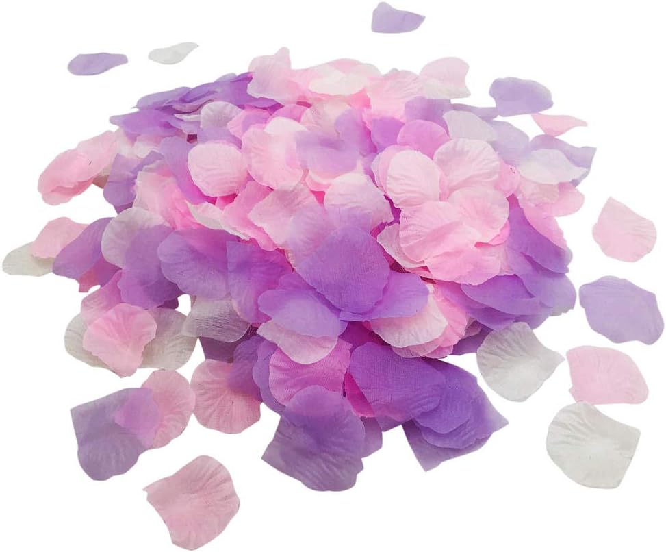 zorpia 1200 Pcs Mixed Ivory Pink Purple Artificial Rose Petals