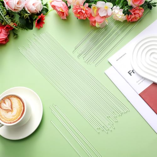 Image of Vicenpal 30 Pcs 16 Inch Clear Acrylic Rods 2 mm Plant Stakes Acrylic Dowel Rods Plant Support Stakes Round Strip Sticks for Party DIY Crafts Decorations Gardening