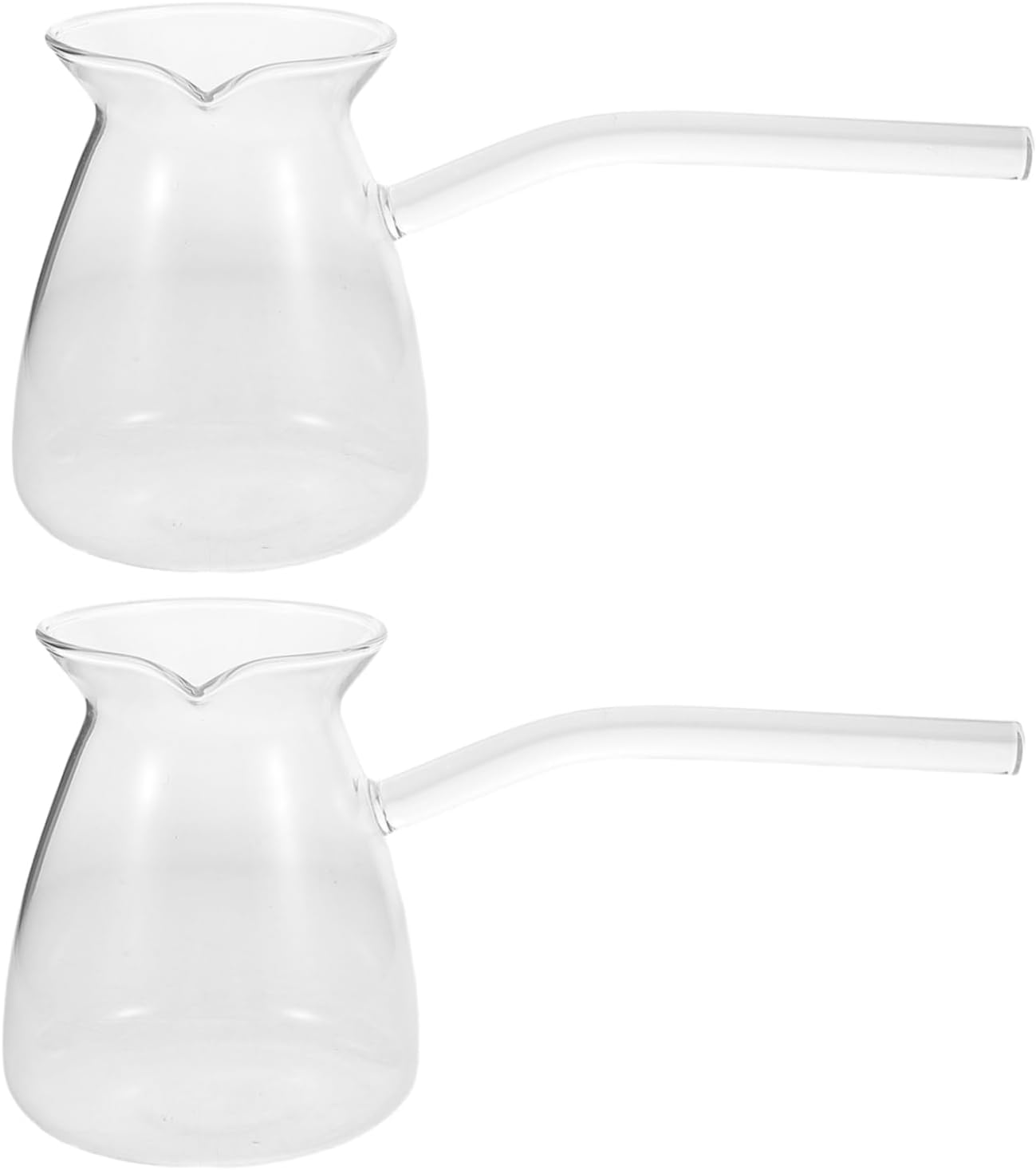 Alipis 2pcs High Borosilicate Glass Elegant Side Handle Heat Resistant for Brewing Coffee Tea and Milk Warming for Home and Use