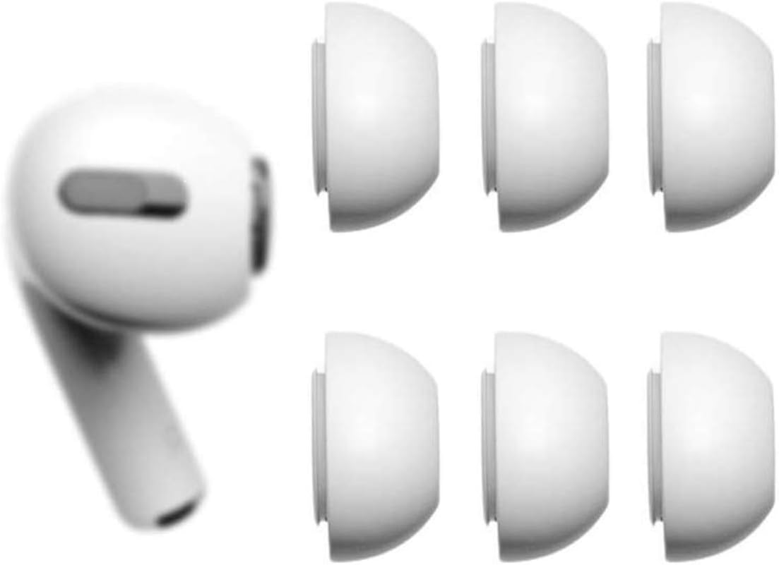Rayker Eartips Compatible with Airpods Pro Earbuds, [Fit in case] Silicon Earbud Covers Tips Eartips, Large Size 3 Pairs, Ultra Soft, Perfect for Airpods Pro, White L
