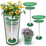 2 Pack Planter Inserts Height Adjustable, 11'-17' Rise Planter Filler Risers for Tall Flower Pots and Large Plant Pots, Durable Plastic Disk, Drainage Hole, Indoor & Outdoor- 6'8'10' Base or Top (2)