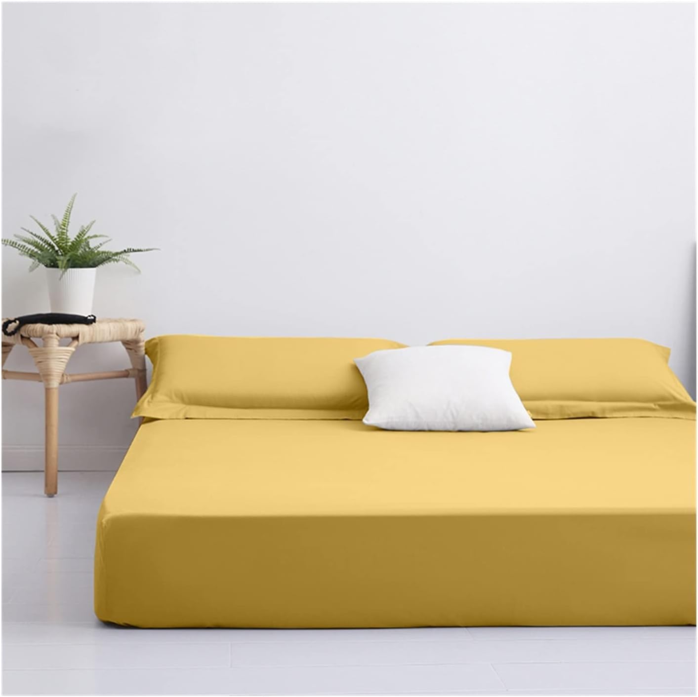 ボックスシーツファッションシングル セミダブルダブル クイーンキング ワイドキング無地 お洒落 かわいい ホテルスタイル 通年タイプ シワになりにくい洗える 肌触り お手入れ簡単マチ部分約25cm柔らかく快適綿100 ベッドシーツベッドカバーマットレスカバー Color