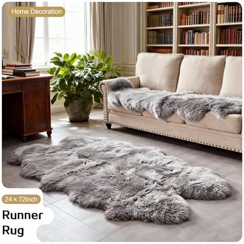 Tapete decorativo falso pelo gris 2 x 6 pies miniatura 6