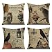 RUOAR Pack of 4 Vintage Halloween Pillow Covers Owl Crow Pumpkin Skull Throw Pillow Covers Halloween Cushion Covers 18 x 18 inch