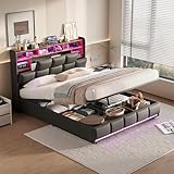 ✅ 【Grand rangement intégré】Notre lit coffre 140x190 avec sommier offre un espace de rangement spacieux et discret sous le matelas, idéal pour optimiser l'espace dans votre chambre. Le mécanisme à hydraulique soulève le plateau sans effort, permettant d'accéder facilement à votre lit coffre. Parfait comme lit 140x190 avec rangement pour une organisation pratique.