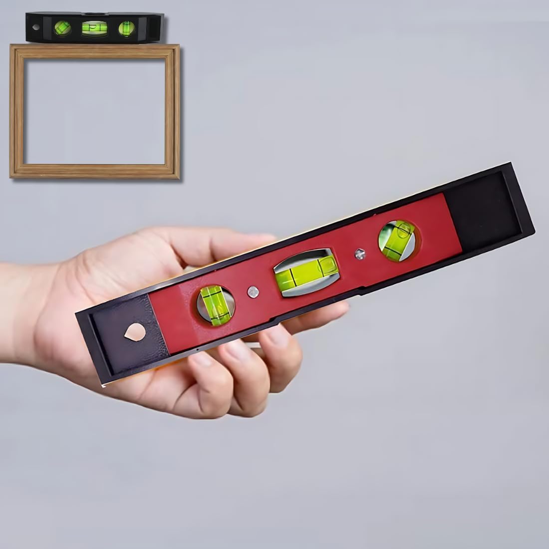 Nalmie Magnetic Torpedo Spirit Level, 230mm, Aluminum, 10 Inch, with 33% Larger Block Vials, Tourniquet Attachment System, 15 Years Warranty, Professional Use-image-13