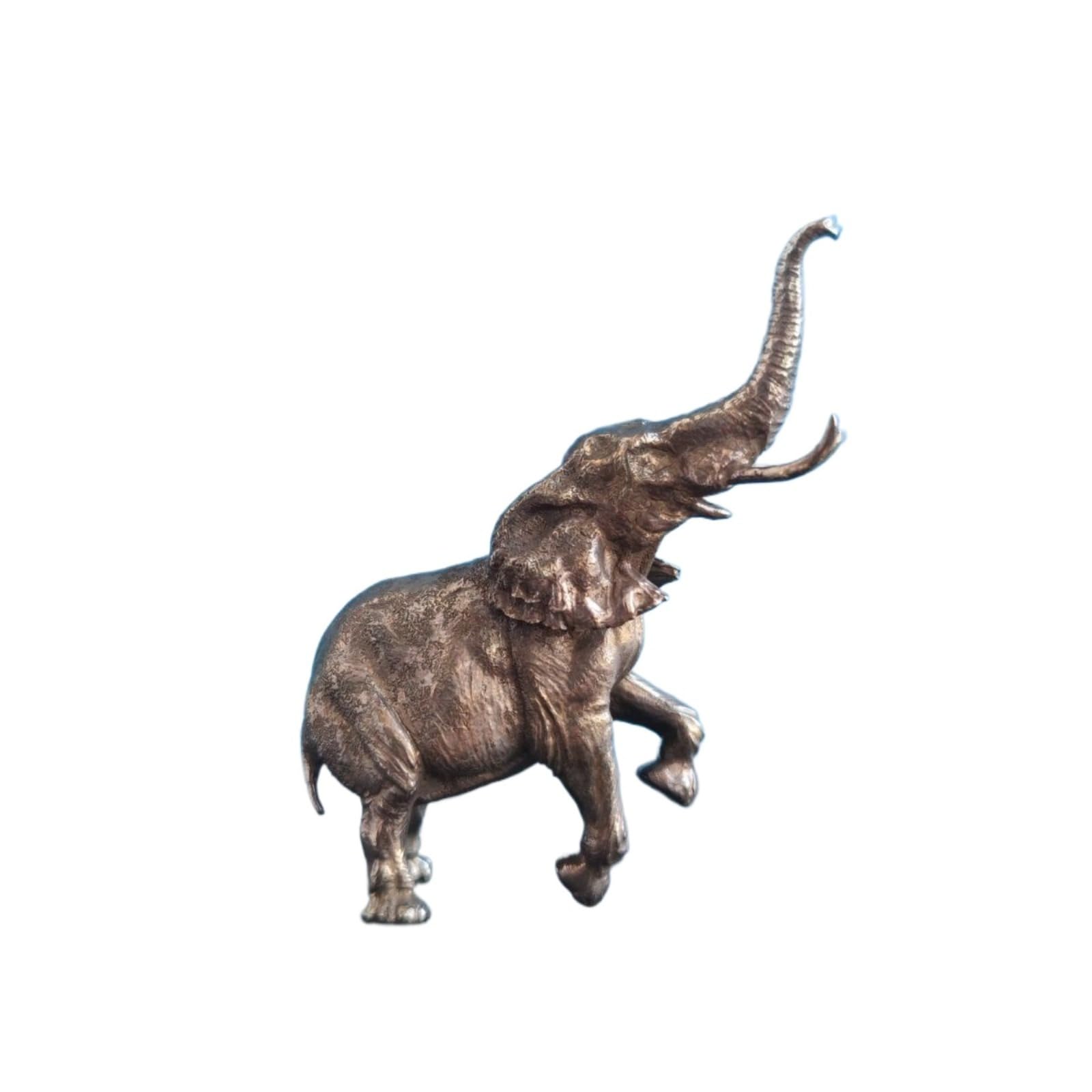 NGDFGR Brass Realistic African Elephant Miniature Figurines,Metal Water-Absorbing Elephant Statue Sculpture Crafts Collection Desktop Ornament Home Sand Table Bonsai Micro Lands