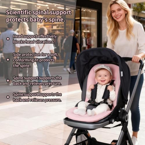 Doublure de poussette Mimoqk en coton doux avec coussin de maintien haut de gamme - 3