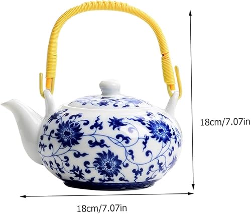 Miniatura 2 de Zerodeko Tetera con mango Tetera de cerámica vintage Kungfu Tetera de gran capacidad para hotel de oficina