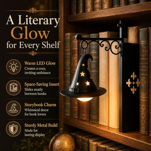 ACRZSEZ Library Lantern Decorative Bookshelf Lighting, Miniature Hanging Lantern for Bookshelf, Wooden Bookcase Lamp with Warm LED Nightlight, Book Shelf Lantern Light for Reading Room Decor - Image 3