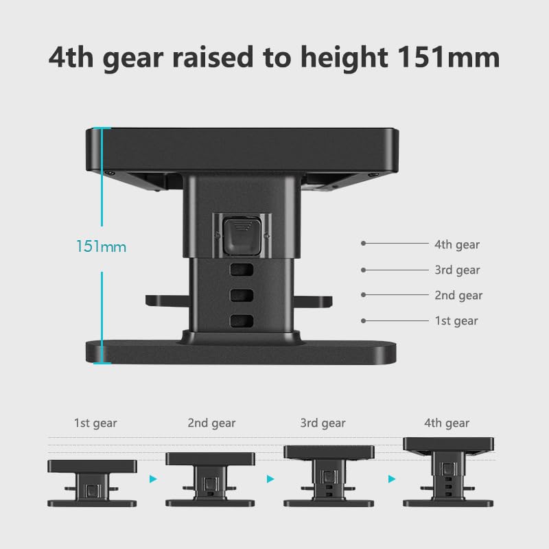 Image of Adjustable Monitor Stand with 4 height options, Desk Shelf for Top of Desk Adjustable