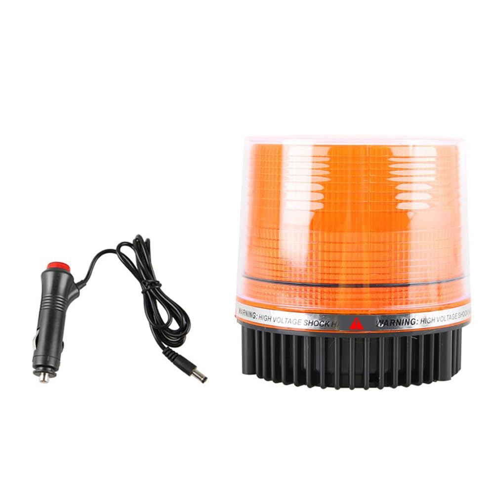 Riloer Luz de baliza intermitente de emergencia LED, 18 luces LED de advertencia con base magnética de 12 V, 1 unidad de luces estroboscópicas de seguridad de color ámbar