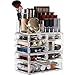 Cq acrylic 3 Pack Clear Makeup Organizer Countertop,Stackable 8 Drawers Skincare Organizer,Cute Skin Care Organizer for Vanity Hair Clip,Jewelry,Beauty Product Desk and Make Up Organizers for Vanity
