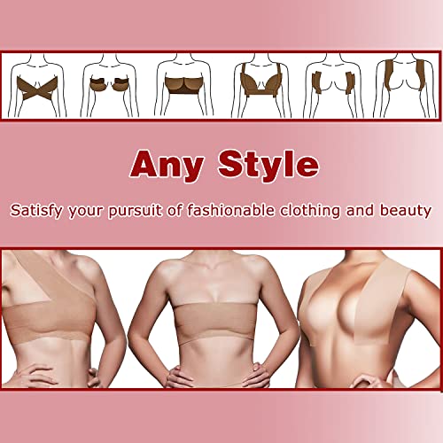 Bewteim Boobs Tape, Breast Lift Tape For Large Breasts, Black Boobytape For Breast Lift Plus Size, 3 Inch Adhesive Bra Tape 1 Pair Silicon Nipple Stickers And 5 Pairs Satin Breast Petals #TOP7