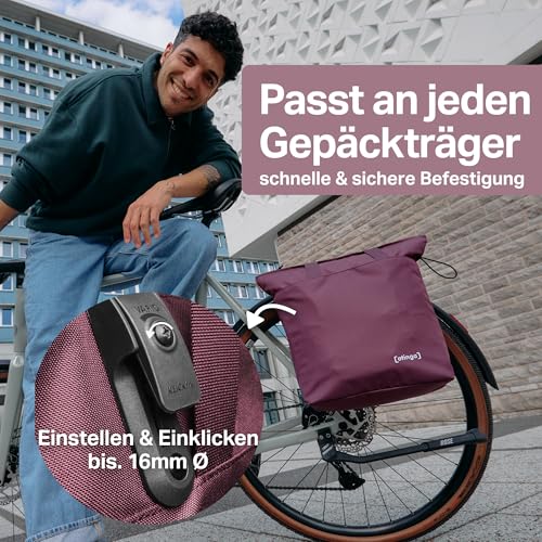 otinga® Shopper Fahrradtasche faltbar [14L Volumen] ideal als Zusatztasche zum Verstauen I Einkaufstasche Fahrrad für jeden Gepäckträger I Extra leichte & Wasserabweisende Fahrradtasche Damen