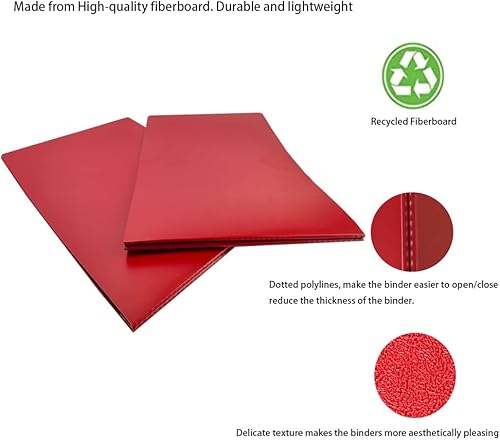Miniatura 4 de Carpeta de cartón de fibra, tamaño de hoja 11 x 17 pulgadas, con capacidad de 3 pulgadas, cierre de papel de punta de metal de 8.661 in de largo,