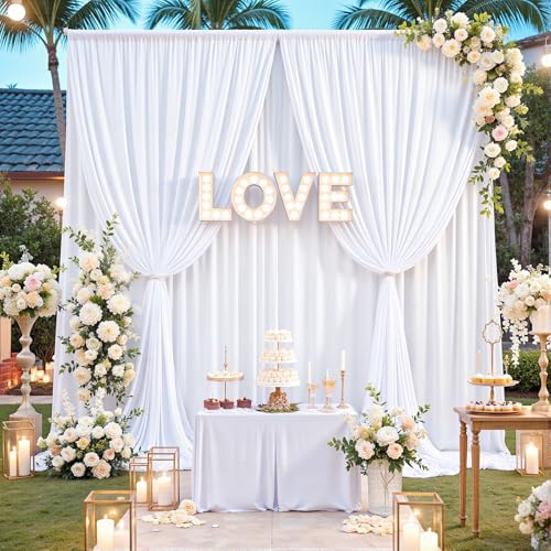 Cortinas blancas fondo 50x10ft 10 paneles para eventos miniatura 2