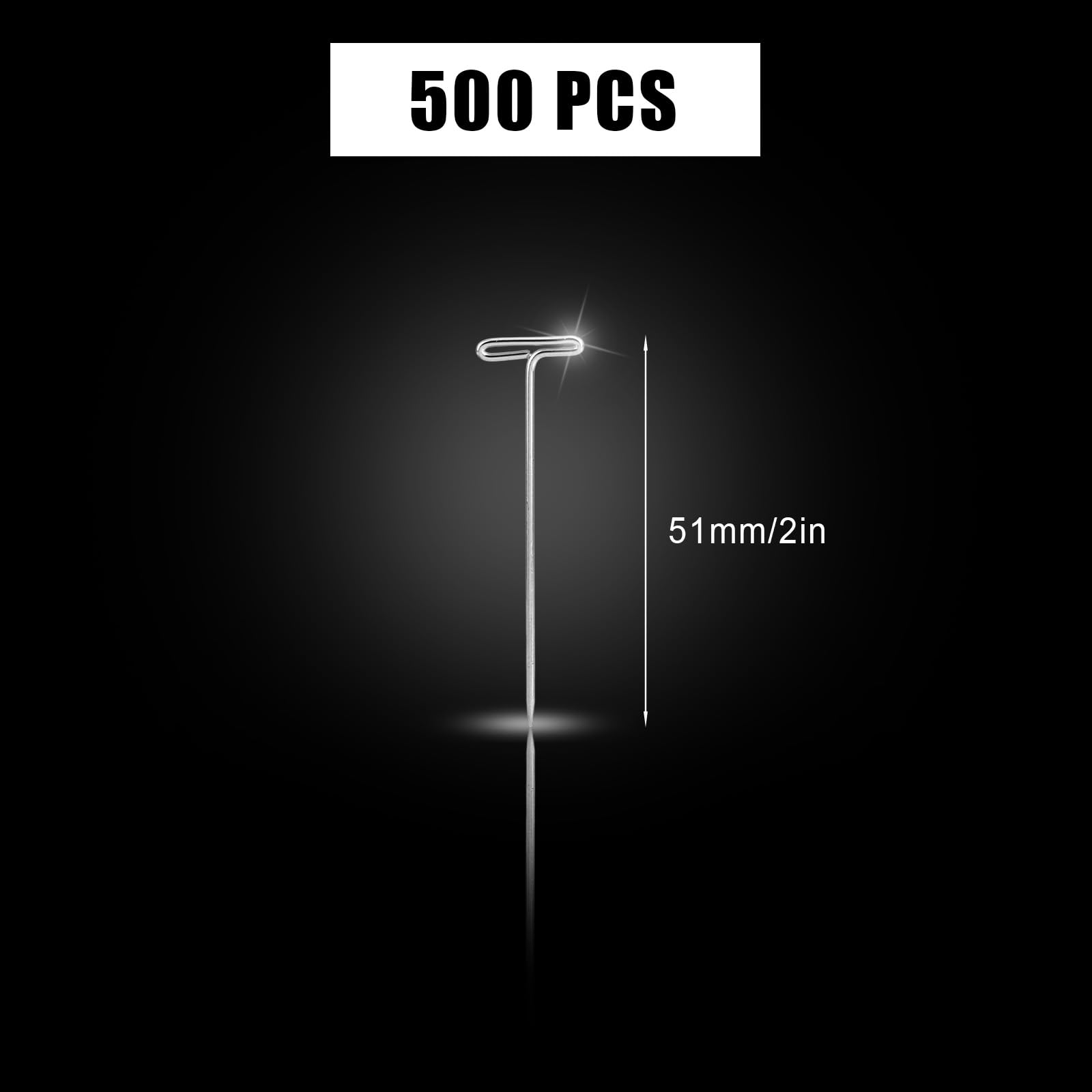500pcs Wig Pins, 2in Jewelry & Sewing T-Pins Metal T Needle for Jewelry Wig Making Picture Hanging DIY Crafts Supplies - Image 2