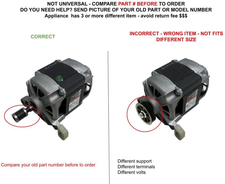 WMAA0305010000, J52PWAAB0104 CKDAB0104X compatible with GE Washer Motor Asm Kit fits old number WMAA0305010000, J52PWAAB0104