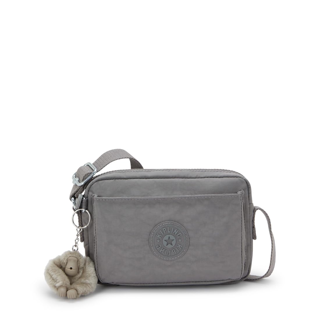Kipling Women's Grey Mini Crossbody Bag With Adjustable Shoulder Strap Inviting 60% Polyamide, 40% Recycled Polyamide
