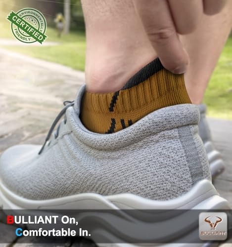 Image of BULLIANT Men Running Ankle Socks 6Pack-Cushioned Support-Low Cut No Show | Fully Terry Sole | Arch Support | Seamless Toe Closure | Moisture-Wicking Breathable Mesh | Reinforced Heel&Toe