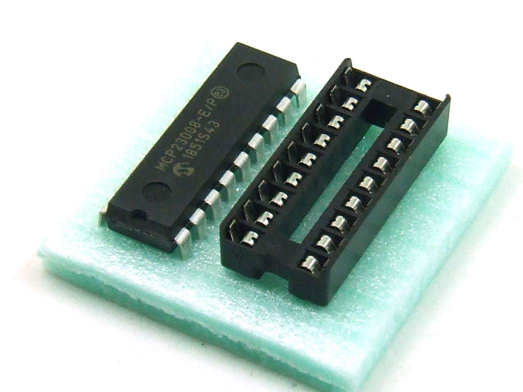 MCP23008 I2C Mit Sockel – 8-bit I/O Port Expander, DIP18, 1,8–5,5V