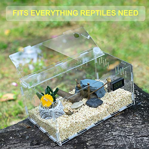 Image of BETAZOOER Large Acrylic Reptile Terrarium Breeding Tank 15.3 inchx9.7 inchx7.6 inch (Pack of 2)