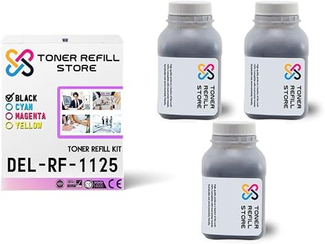 Toner Refill Store Compatible Toner Refill Kit Replacement for Dell 1125 310-9319 310-9318 High Yield Works with Dell 1125 MFP Printers Black, 2 Pack - 2,000 Pages