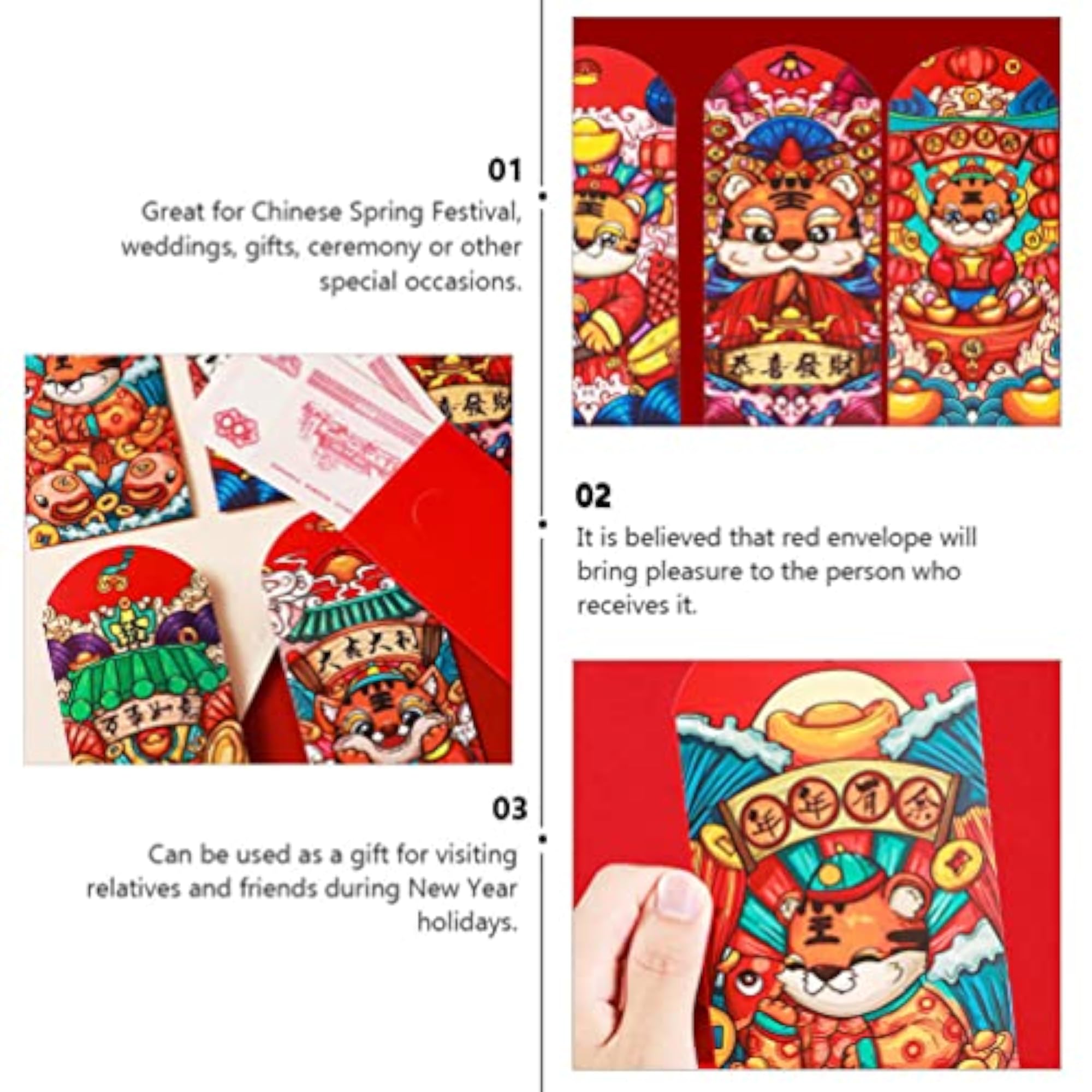 24Pcs Chinese New Year Red Envelopes for 2022