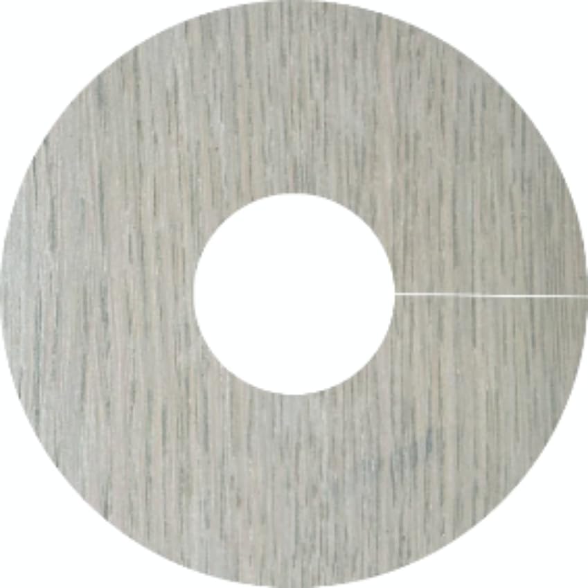 Oak Pipe Covers for Solid, Engineered Wood & Laminate Floors, 15mm Radiator Pipe Collars, Roses, Surroundings, Rings, Real Wood Oak Veneer, Slim Modern Profile, Self Adhesive (Light Grey Oak, x4)