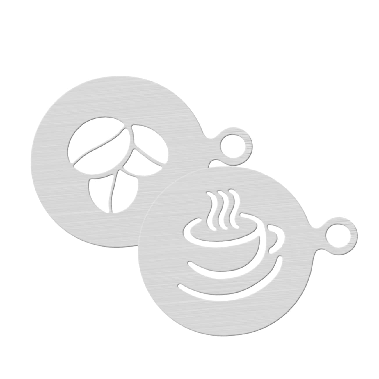 Veemoon 2 Pcs Stainless Steel Coffee Stencils for Latte Art - Cappuccino Templates for Decorating Oat Milk - Hot Chocolate and Desserts for and Home Coffee