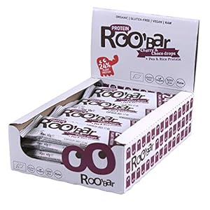 Roobar Cherry & Maca – 100% Organic Raw Vegan Protein Bar for Optimum Nutrition. Dairy & Gluten Free – 10 x 60g Protein Bars