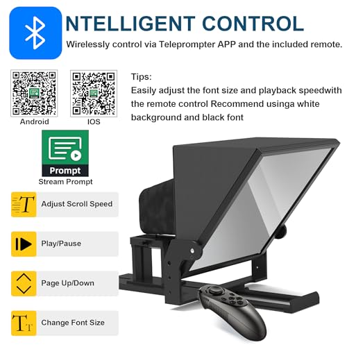 Image of 13 inch Teleprompter for Camera & Tablet with APP Remote Control