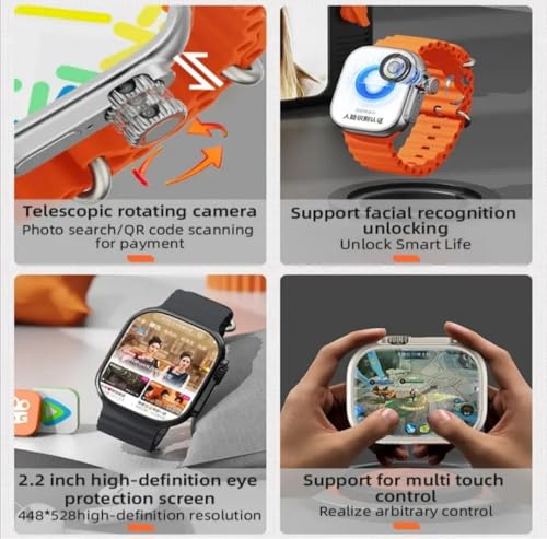 Image of S12 Ultra 5G /4G SIM Android Smart Watch for Men & Women 4GB Ram & 64GB Internal Storage Play Store Maps YouTube Sports Features Volte Calling with Camera, Silver