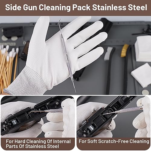 Gun Cleaning Supplies 10 in 1 Universal Gun Cleaner Kit,750PCS 2\" Gun Cleaning Patches 200PCS 6\" Long Cleaning Swabs 12\" Gun Cleaning Cloth 20ml Oil Applicator Double-Ended Brush and Cleaning Pick