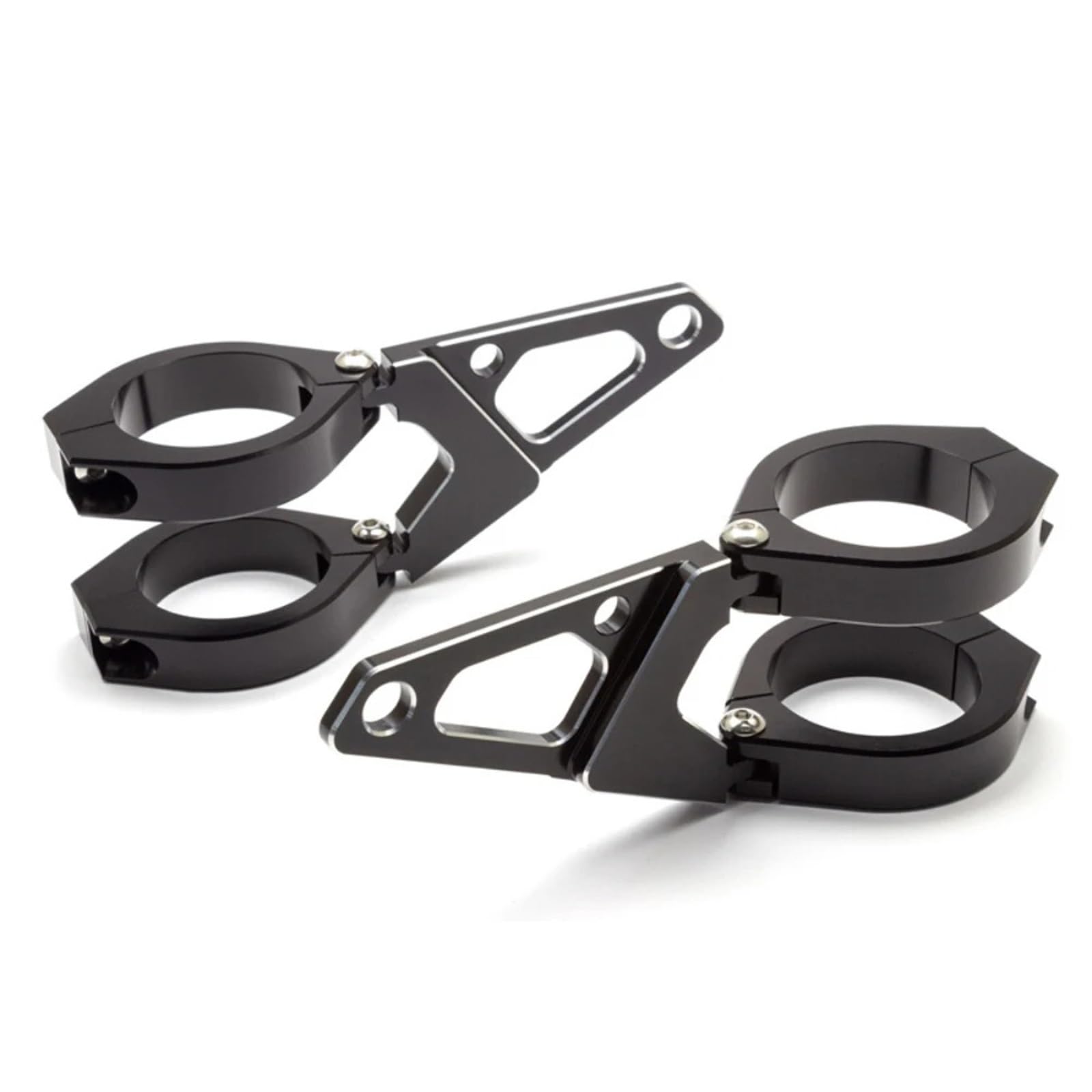 Ouqaerm Black 36-37Mm Cnc Aluminium Motorcycle Headlight Mount Brackets Head Lamp Holder Multi-Functional Adjustable Bracket Headlamp Bracket(Black 36-37Mm)