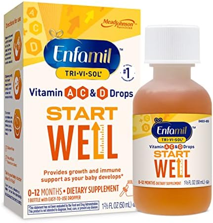 Enfamil Prenatals & Baby Vitamins Tri-Vi-Sol Vitamin A, C & D Multi-Vitamin Drops for Infants, Supports Growth & Immune Health, 50 mL Dropper Bottle,1.69 Fl Oz (Pack of 1),MJ-030