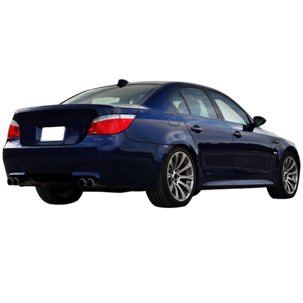 IKON MOTORSPORTS, Pre-Painted Trunk Spoiler Compatible with 2004-2010 BMW 5 Series E60, M5 Alpine White III #300 Rear Roof Wing