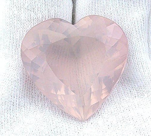 37.72 Carat Madagascar Rose Quartz Heart Gem Stone Gemstone Faceted Natural