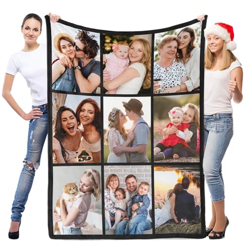 inkArts Custom Blanket with Photo, Personalized Blanket, Customized Photo Blankets, Customizable Picture Blankets, Anniversary Photo Gifts for Women Men Her Him, Mothers Day Blanket Gifts for Mom