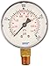 WIKA 8990608 Commercial Pressure Gauge, Dry-Filled, Copper Alloy Wetted Parts, 2-1/2" Dial, 0-200 psi (kPa) Range, +/-3/2/3% Accuracy, 1/4" Male NPT Connection, Bottom Mount