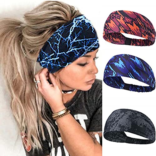 Simsly Sport Headbands Hair Bands Sports Stretch Headband Turban Head Wraps Yoga Headbandsfor Women and Girls (Pack of 3)