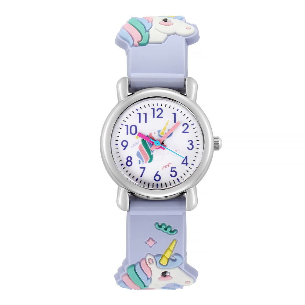 Kids Watches Girl Watches Ages 3-12 Sports Waterproof 3D Cute Cartoon Digital 7 Color Lights Wrist Watch for Kids