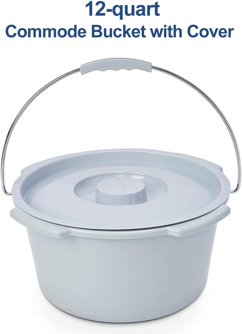 OasisSpace Heavy Duty Bedside Commode-Bariatric Folding Commode Support up 650lb, 3 in 1 Toilet Seat Chair Clip on Seat for Easy Cleaning : Health & Household