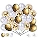 Produktbild Ourworld 60 Stück Luftballons, Konfetti Ballons Matellic Latex Ballons Helium Ballons für Hochzeit Mädchen Kinder Geburtstag Party Dekoration (Golden)